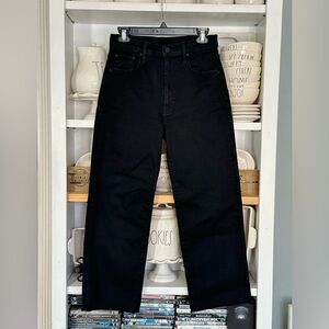 MOTHER Jet Black Cropped Jeans